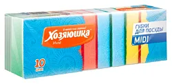 Губка для посуды ХОЗЯЮШКА МИЛА Миди 10шт