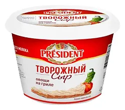 Сыр творожный ПРЕЗИДЕНТ овощи на гриле бзмж 54% 140г