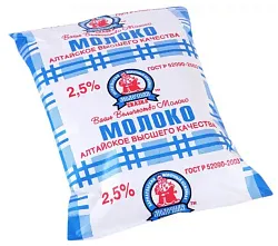 Молоко МОЛОЧНАЯ СКАЗКА пастер бзмж 2.5% п/пак 900г