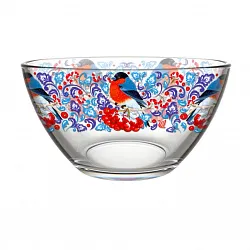 Салатник ГУСЬ ХРУСТАЛЬ Снегири на рябине 250мл