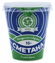 Сметана ТОЛМАЧЕВСКИЕ ПРОДУКТЫ бзмж 15% стакан 300г