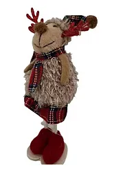 Новогоднее украшение ТАМ-ТАМ Олень в клетчатом шарфе 7*5*17см арт.23A-2989C1