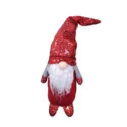 Новогоднее украшение СФЕРА Гном в красной шапка с пайетками 44см арт.3-0919