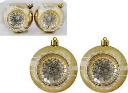 Елочные шары ТАМ ТАМ Кратеры золото 2шт арт.SYQF-0122158