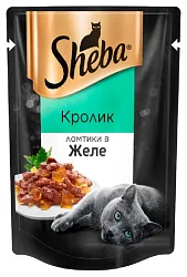 Корм для кошек ШЕБА для взрослых кролик желе 85г