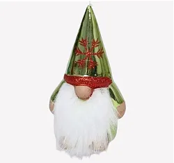 Елочная игрушка СЕРПАНТИН Веселый лесовичок зеленая