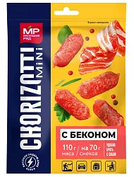 Колбаски МЯСНИЦКИЙ РЯД Чоризотти мини с беконом с/к охл 70г