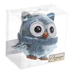 Елочная игрушка СЕРПАНТИН Мудрая сова голубая