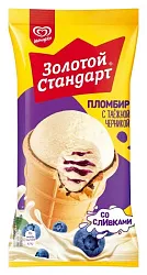 Мороженое ЗОЛОТОЙ СТАНДАРТ Пломбир с черникой бзмж 93г