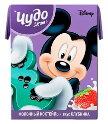 Коктейль молочный ЧУДО ДЕТКИ клубника бзмж 3.2% 200мл