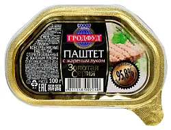 Паштет ГРОДФУД Золотая серия с жареным луком л/у 100г