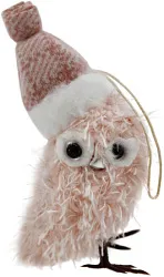 Новогоднее украшение ТАМ-ТАМ Совенок в шапке розовый цвет арт.23A-3042F