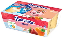 Творог РАСТИШКА обогащенный клубника абрикос бзмж 3.5% 6*45г