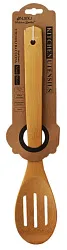 Ложка кулинарная НАТАМ бамбук с прорезями 300мм арт.369