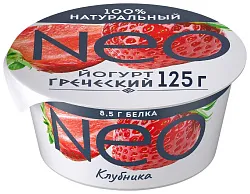 Йогурт НЕО Греческий клубника бзмж 1.7% 125г