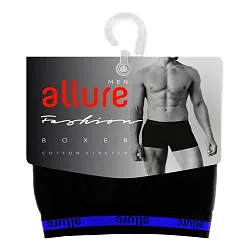 Трусы мужские АЛЛЮР боксеры черно-васильковые р.48-50 арт.00010