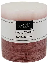 Свеча НАТАМ Стиль белая и красный металлик 240г арт.KL551A2753-RE
