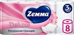 Туалетная бумага ЗЕММА Делюкс Роскошная орхидея 3сл 8рул