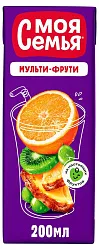 Напиток сокосодержащий МОЯ СЕМЬЯ Мульти-Фрути 0.2л