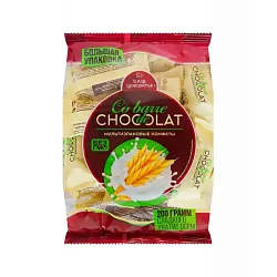 Конфеты ШОКОЛАТЬЕ мультизлаковые в белой глазури 200г