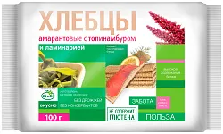 Хлебцы ДИ ЭНД ДИ амарантовые с топинамбуром и ламинарией 100г