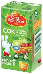 Сок САДЫ ПРИДОНЬЯ яблоко вишня 125мл