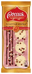 Шоколад РОССИЯ Золотая марка Дуэт в клубничном 85г