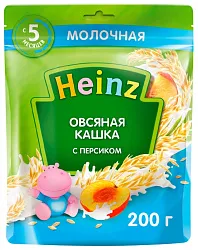 Каша ХАЙНЦ овсяная персик молочная бзмж п/пак 200г