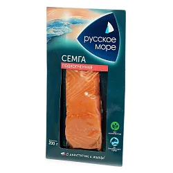 Семга РУССКОЕ МОРЕ филе-кусок подкопченный в/у 200г