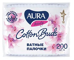 Палочки ватные АУРА Бьюти пэт 200шт
