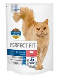 Корм для кошек ПЕРФЕКТ ФИТ с говядиной для домашних 650г