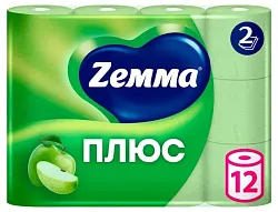 Туалетная бумага ЗЕММА Плюс Яблоко 2сл 12рул
