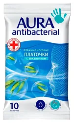 Влажные носовые платочки АУРА Антибактериал с эвкалиптом 10шт