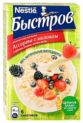 Каша овсяная БЫСТРОВ ассорти с молоком карт/уп 240г