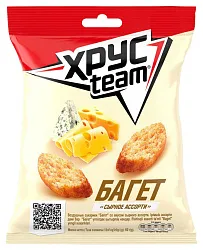 Сухарики ХРУСТИМ багет сырное ассорти 60г
