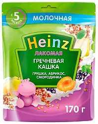Каша ХАЙНЦ гречневая груша абрикос смородина молочная бзмж м/у 170г