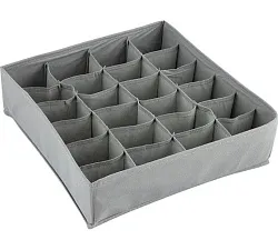 Коробка для хранения РЫЖИЙ КОТ серая 24 ячейки арт.103073