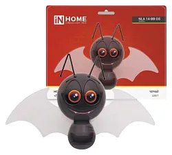 Ночник светодиодный ИН ХОУМ Летучая мышка черная с датчиком освещения арт.NLA 14-BB-DS