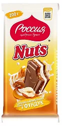 Шоколад РОССИЯ Натс с соленой карамелью фундуком и нугой 200г