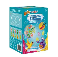 Набор для рисования в ванной БАФФИ мыльная краска ЕV 2шт штампы цифры 10шт