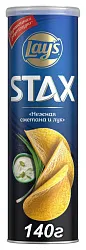 Чипсы ЛЕЙС Стакс нежная сметана лук 140г