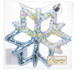 Елочная игрушка СЕРПАНТИН Зимняя снежинка цвет голубой
