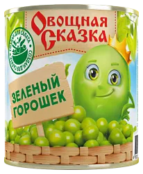 Горошек ОВОЩНАЯ СКАЗКА зеленый ГОСТ ж/б 310г