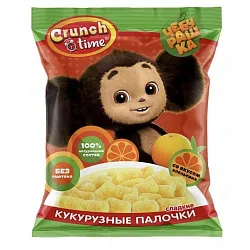 Палочки кукурузные ЧЕБУРАШКА Кранч тайм со вкусом апельсина 75г