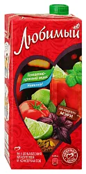 Напиток сокосодержащий ЛЮБИМЫЙ Томатно-пряный микс из томатов и лаймов с солью и пряностями 0.95л