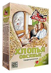 Овсяные хлопья СНЕГИРИ карт/уп 400г
