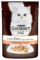 Корм для кошек ГУРМЭ А-ля карт с лососем 85г