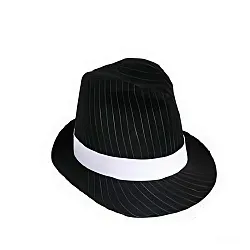 Шляпа карнавальная СФЕРА Трилби черная с белой полосой