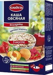 Каша КЛАДЕЗЬ овсяная ассорти со сливками 215г