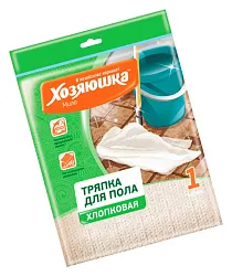 Тряпка для пола ХОЗЯЮШКА хлопок белая 80*100см